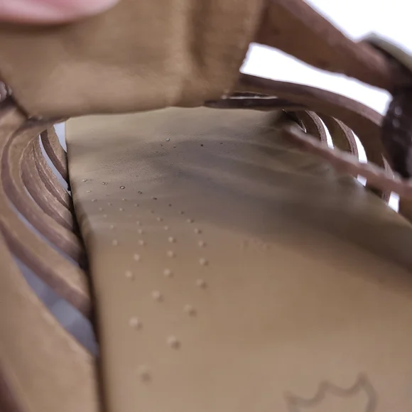 Dansko Brown Strappy Leather Adjustable Slip On Open Toe Platform Clog Sandal 37 - Picture 11 of 11